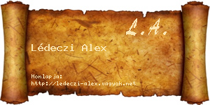 Lédeczi Alex névjegykártya